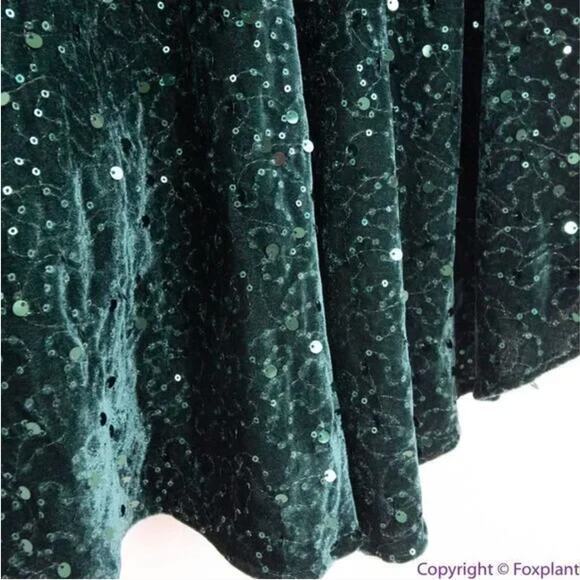 New! MORGAN & CO Green Sequined‎ Hi-lo Velvet Fit + Flare Dress , 18W - Picture 14 of 16